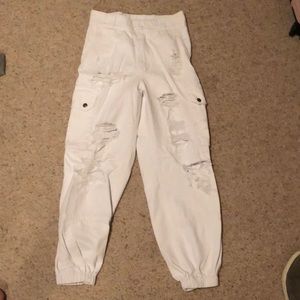 LF White Cargo Pants